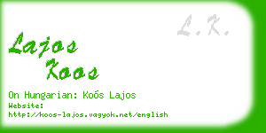 lajos koos business card